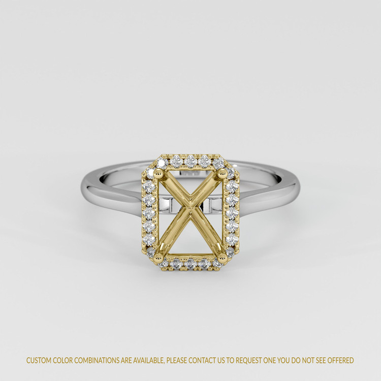 18K Yellow & White Pave Ring Setting
