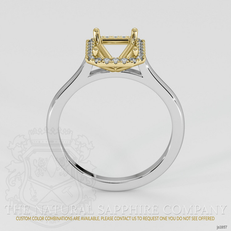 18K Yellow & White Pave Ring Setting