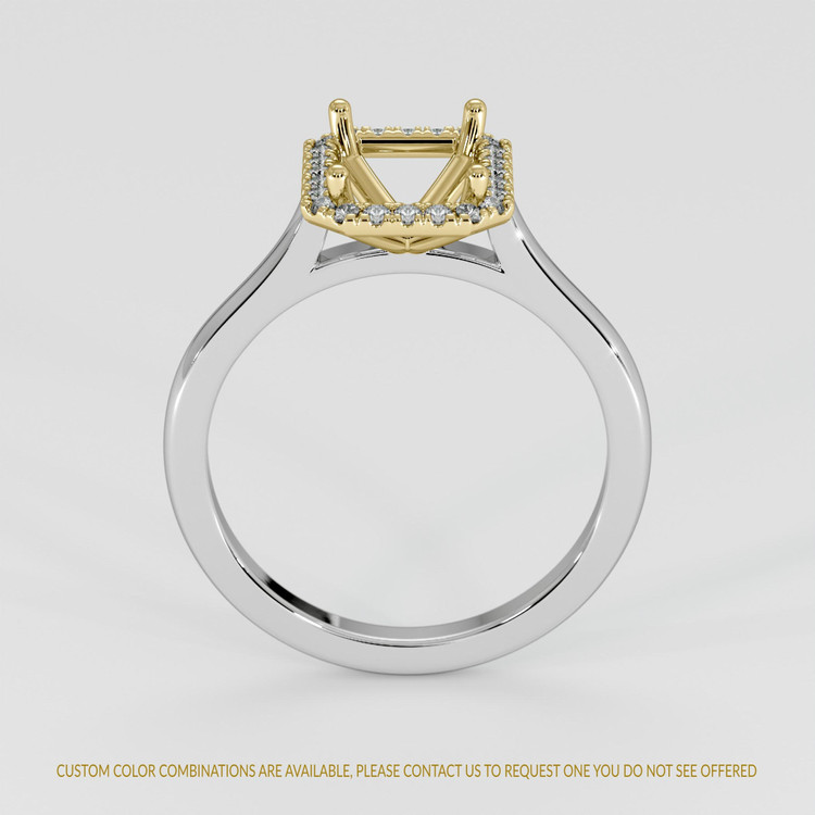 18K Yellow & White Pave Ring Setting