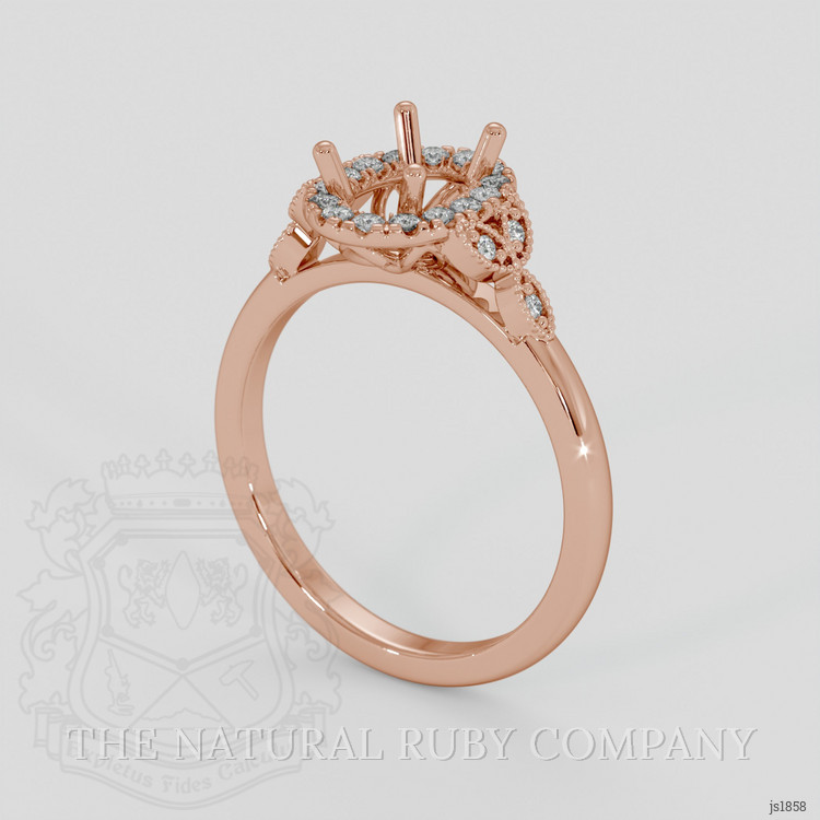 14K Rose Gold Accent Stones Ring Setting