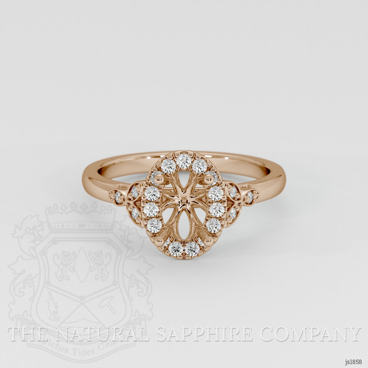 14K Rose Gold Accent Stones Ring Setting