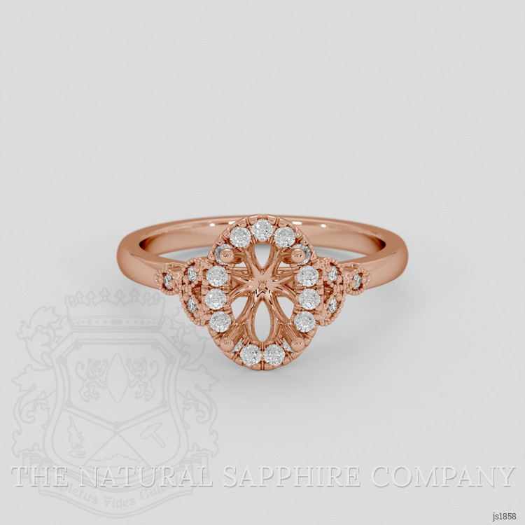 14K Rose Gold Accent Stones Ring Setting
