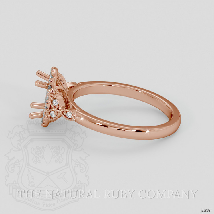 14K Rose Gold Accent Stones Ring Setting