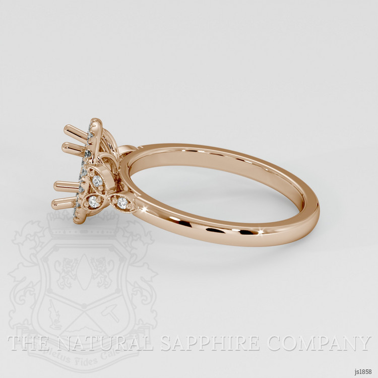 14K Rose Gold Accent Stones Ring Setting