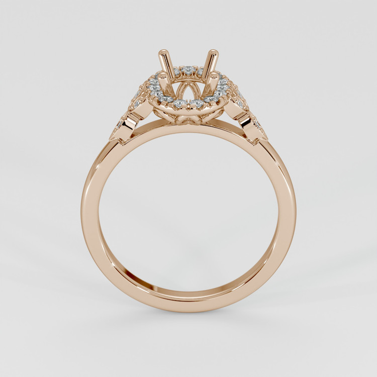 14K Rose Gold Accent Stones Ring Setting