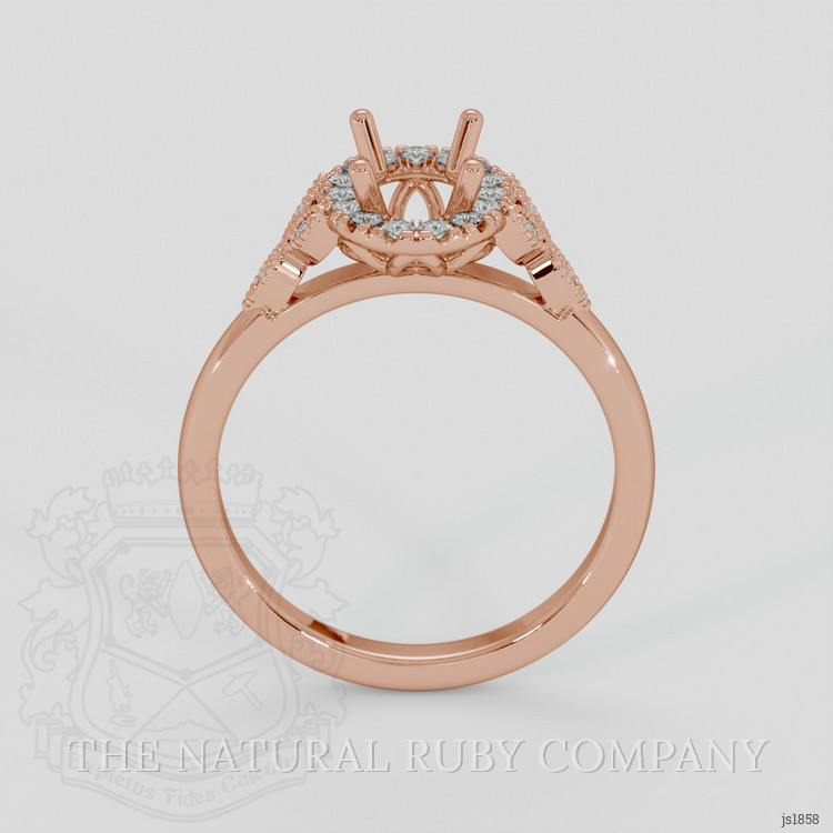14K Rose Gold Accent Stones Ring Setting