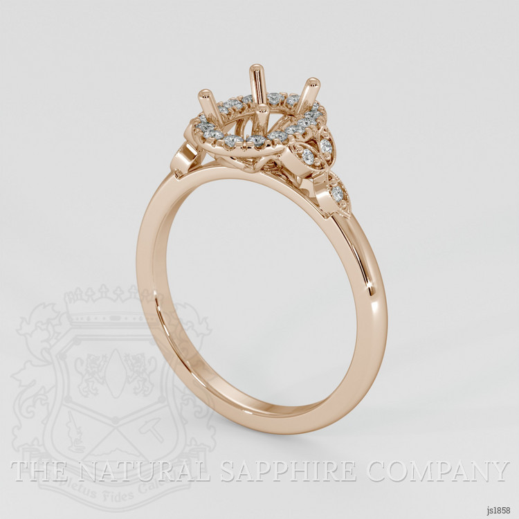 18K Rose Gold Accent Stones Ring Setting