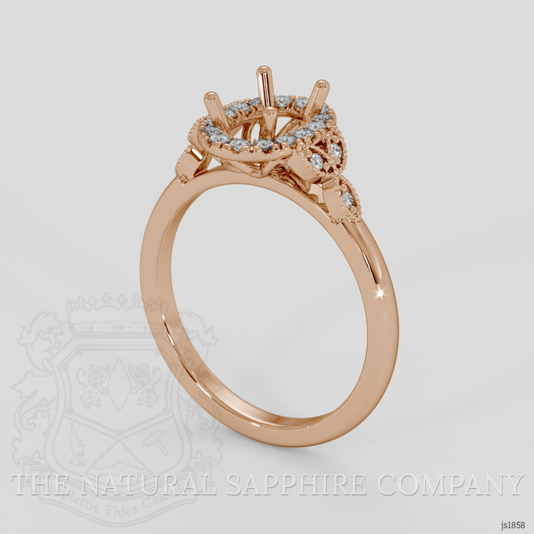 18K Rose Gold Accent Stones Ring Setting