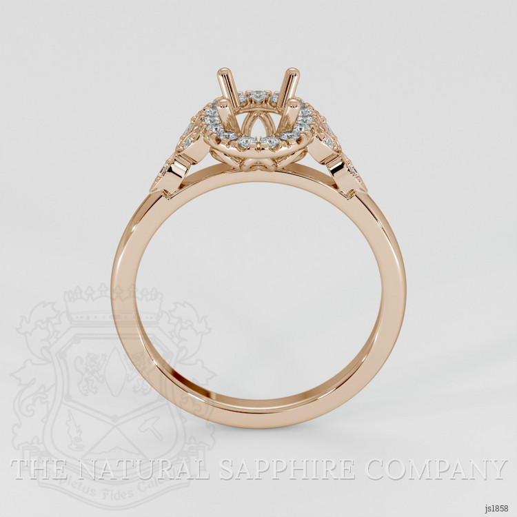 18K Rose Gold Accent Stones Ring Setting
