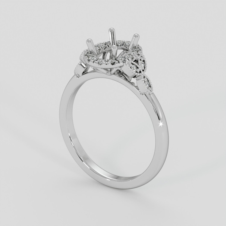 Silver Accent Stones Ring Setting