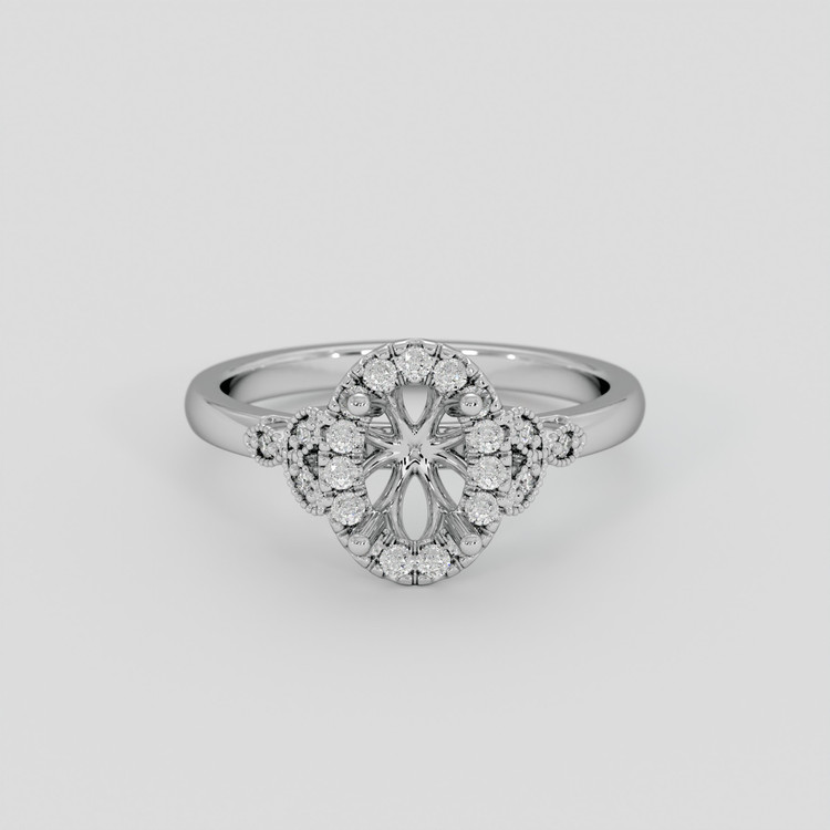 Silver Accent Stones Ring Setting