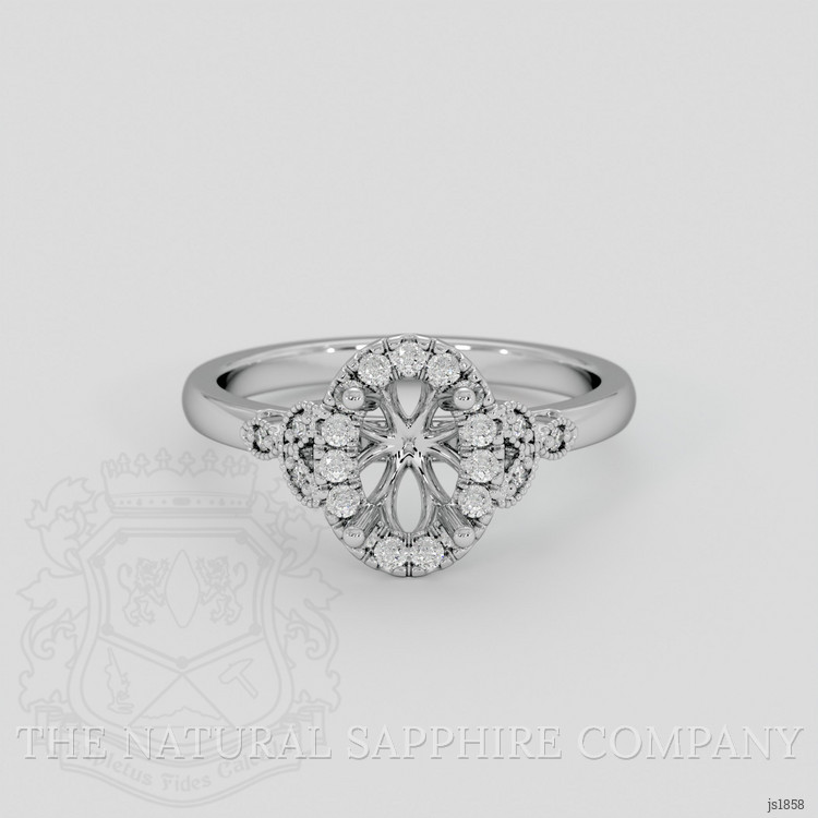 10K White Gold Accent Stones Ring Setting