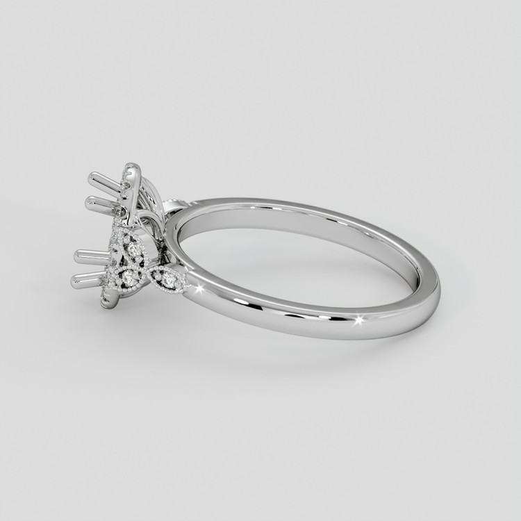 10K White Gold Accent Stones Ring Setting