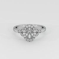 14K White Gold Accent Stones Ring Setting Image