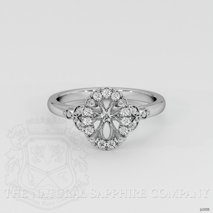 14K White Gold Accent Stones Ring Setting