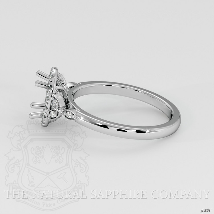 14K White Gold Accent Stones Ring Setting
