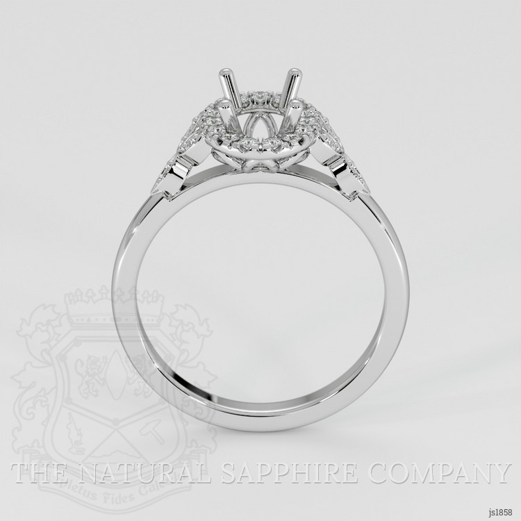 14K White Gold Accent Stones Ring Setting