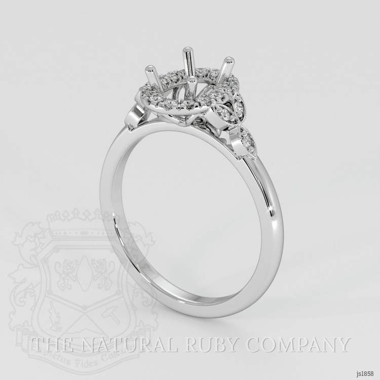 18K White Gold Accent Stones Ring Setting