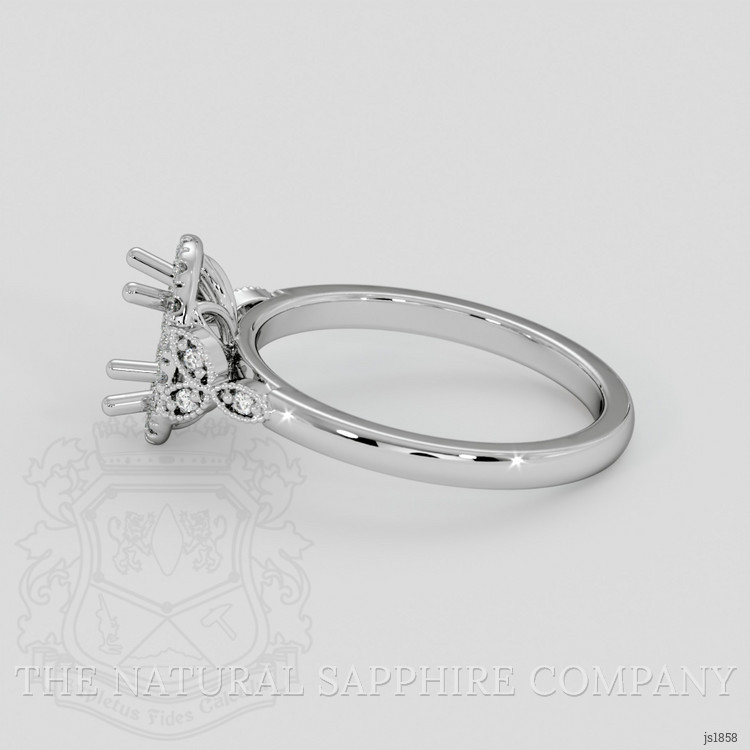 18K White Gold Accent Stones Ring Setting