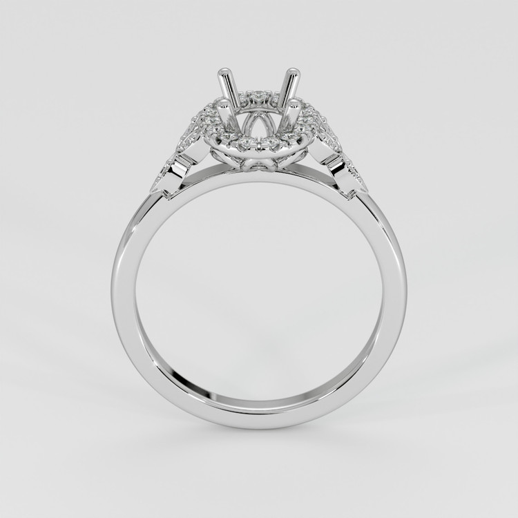 18K White Gold Accent Stones Ring Setting