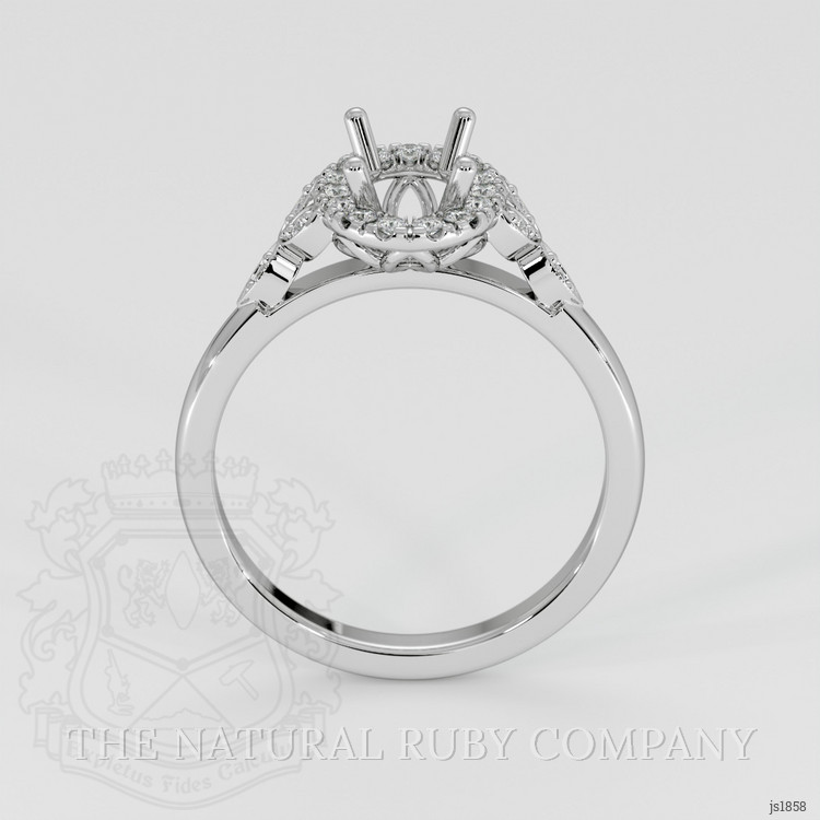 18K White Gold Accent Stones Ring Setting