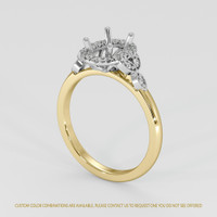 14K White & Yellow Accent Stones Ring Setting Video