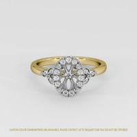 14K White & Yellow Accent Stones Ring Setting Image