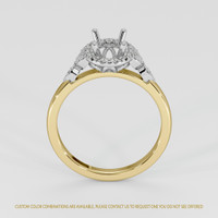 14K White & Yellow Accent Stones Ring Setting Image