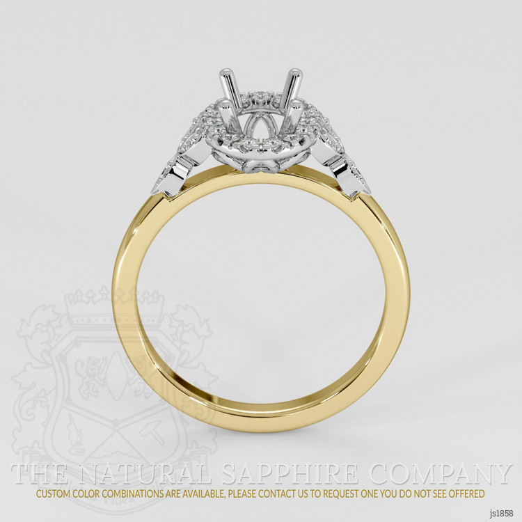 14K White & Yellow Accent Stones Ring Setting