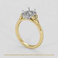 18K White & Yellow Accent Stones Ring Setting Video