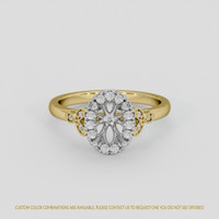 18K White & Yellow Accent Stones Ring Setting Image