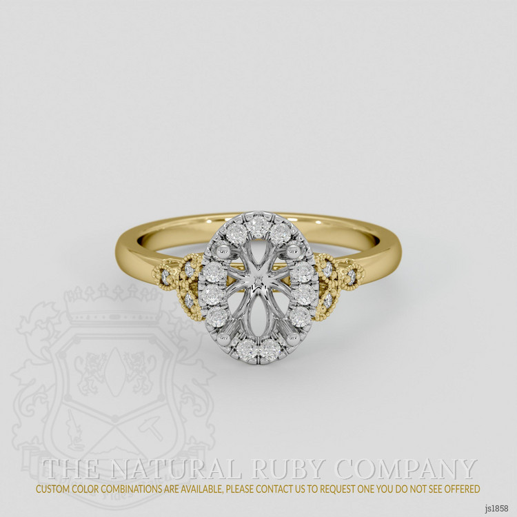 18K White & Yellow Accent Stones Ring Setting