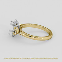 18K White & Yellow Accent Stones Ring Setting Image