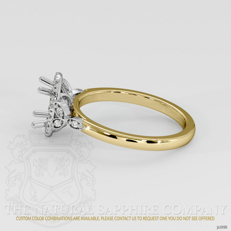 18K White & Yellow Accent Stones Ring Setting