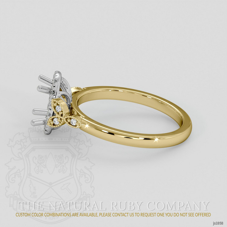 18K White & Yellow Accent Stones Ring Setting
