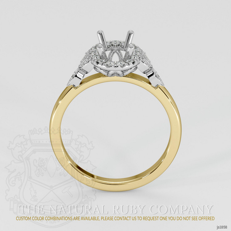 18K White & Yellow Accent Stones Ring Setting