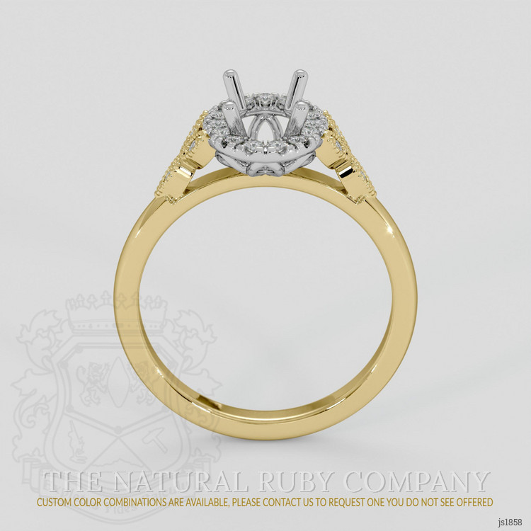 18K White & Yellow Accent Stones Ring Setting