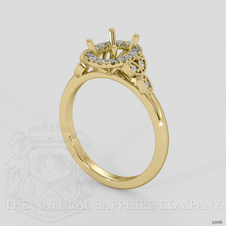 10K Yellow Gold Accent Stones Ring Setting