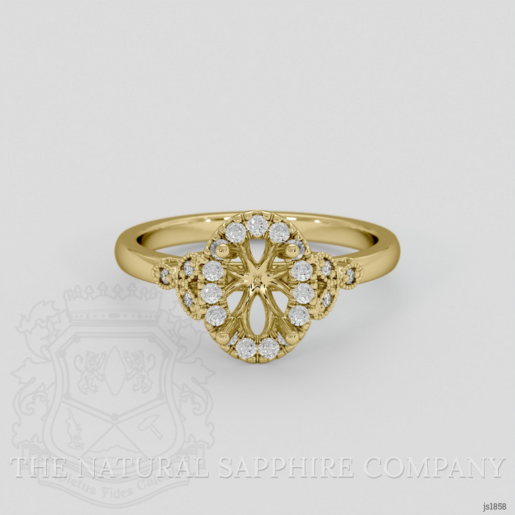 10K Yellow Gold Accent Stones Ring Setting