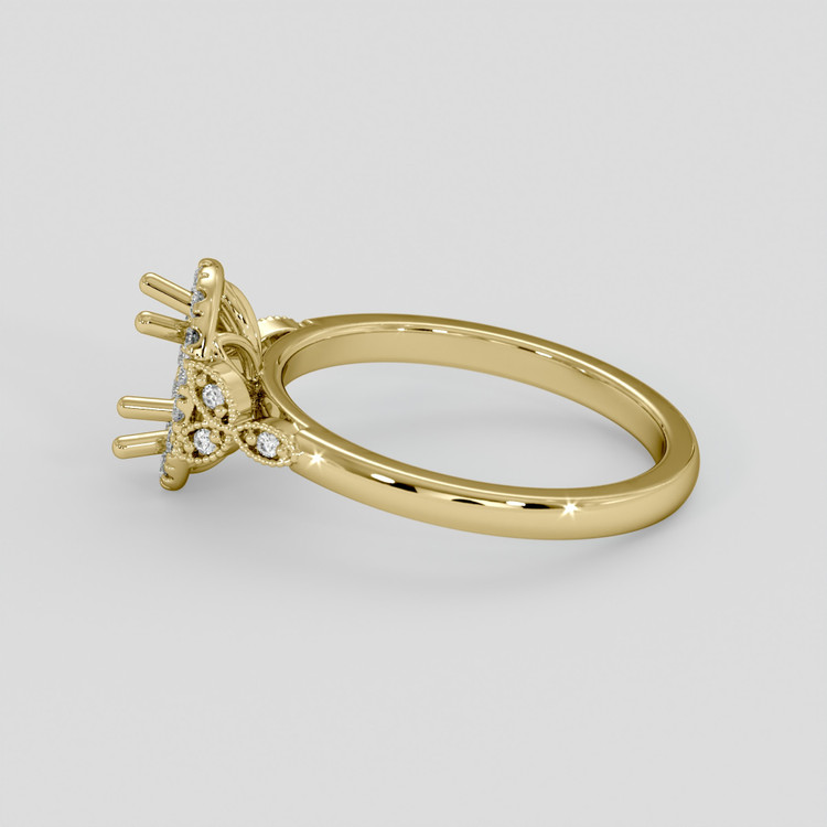 10K Yellow Gold Accent Stones Ring Setting