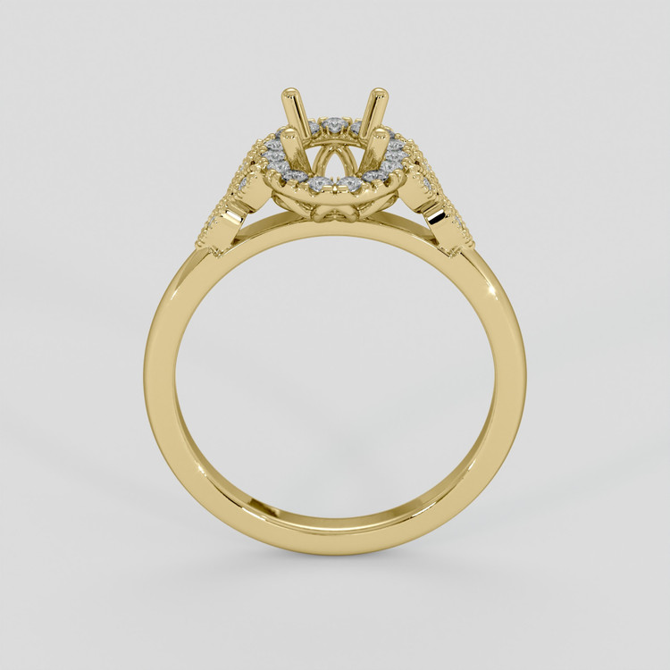 10K Yellow Gold Accent Stones Ring Setting