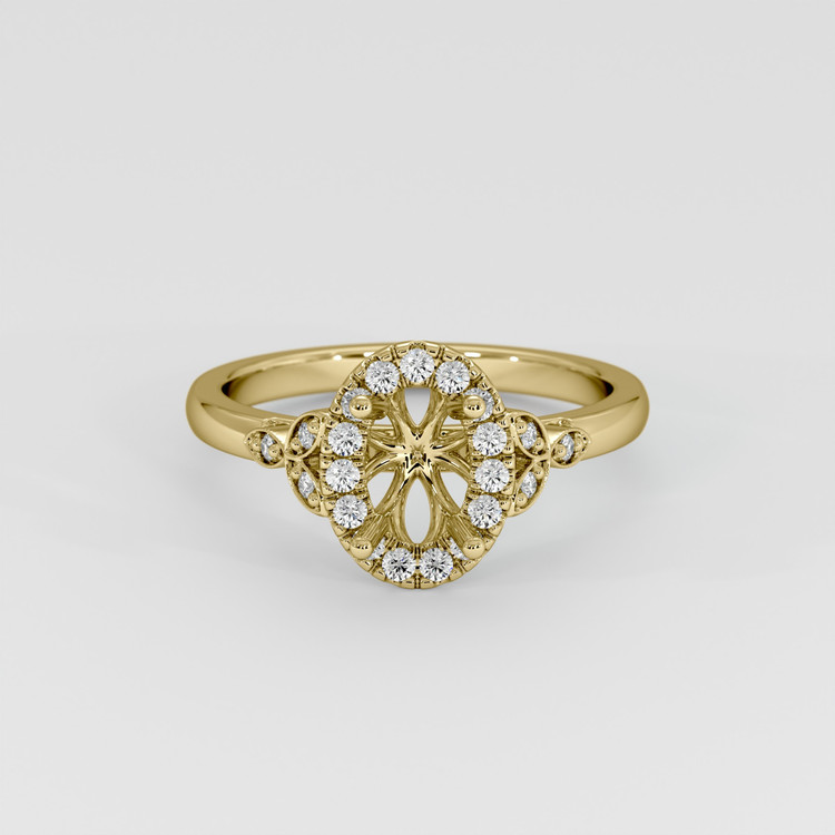 14K Yellow Gold Accent Stones Ring Setting