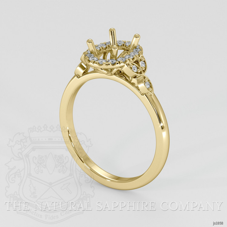 18K Yellow Gold Accent Stones Ring Setting