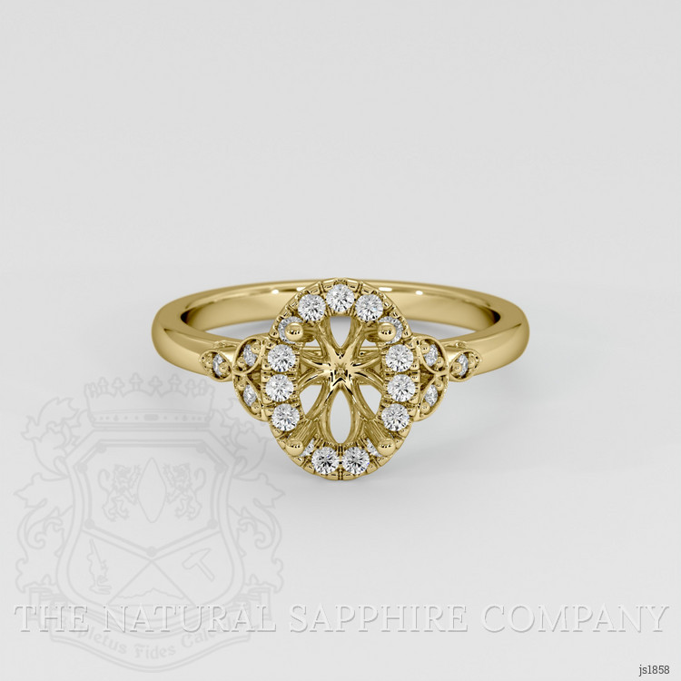 18K Yellow Gold Accent Stones Ring Setting