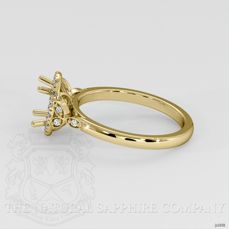 18K Yellow Gold Accent Stones Ring Setting