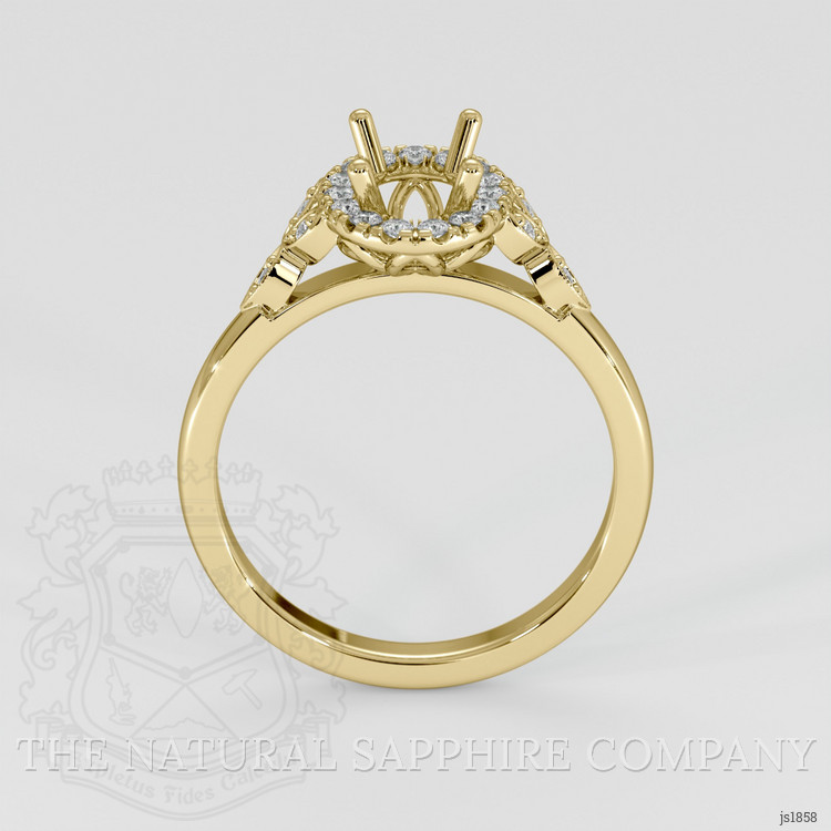 18K Yellow Gold Accent Stones Ring Setting