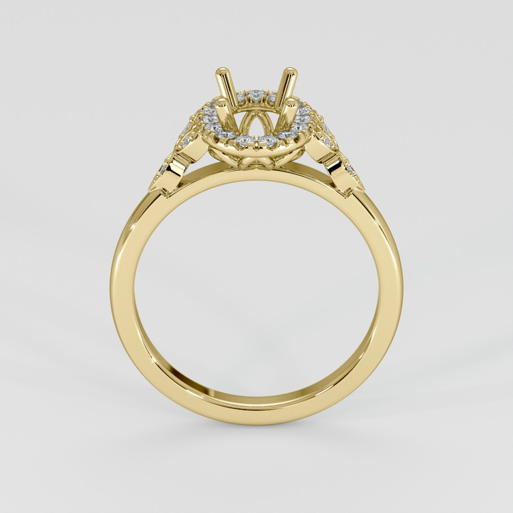 18K Yellow Gold Accent Stones Ring Setting