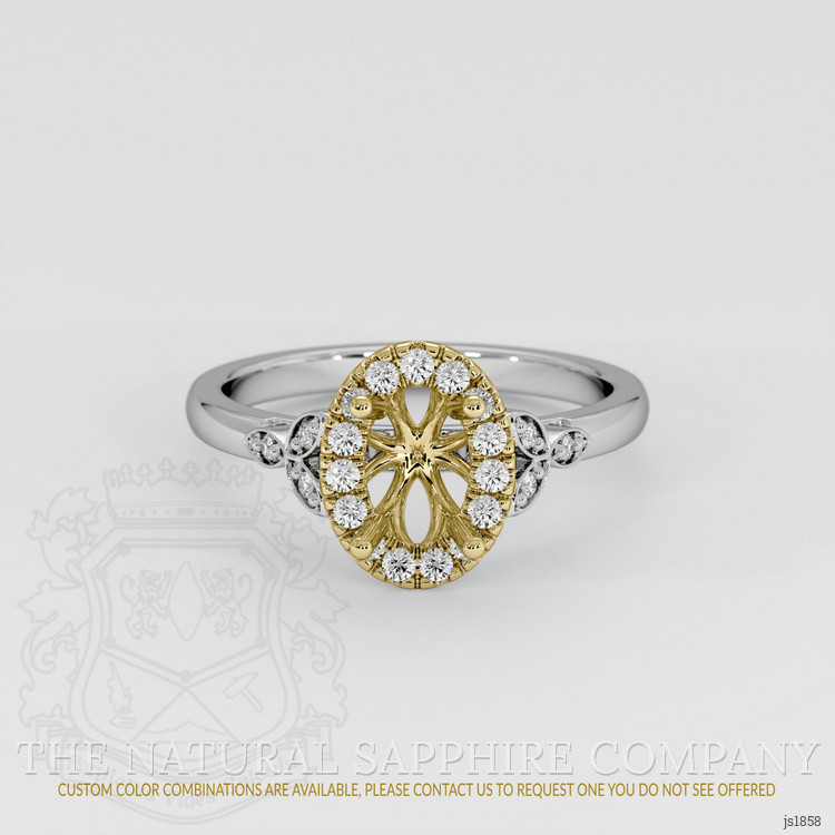 14K Yellow & White Accent Stones Ring Setting