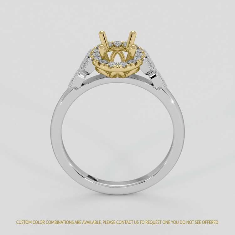 14K Yellow & White Accent Stones Ring Setting