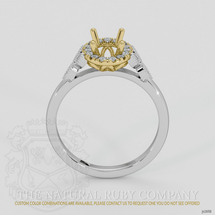 14K Yellow & White Accent Stones Ring Setting